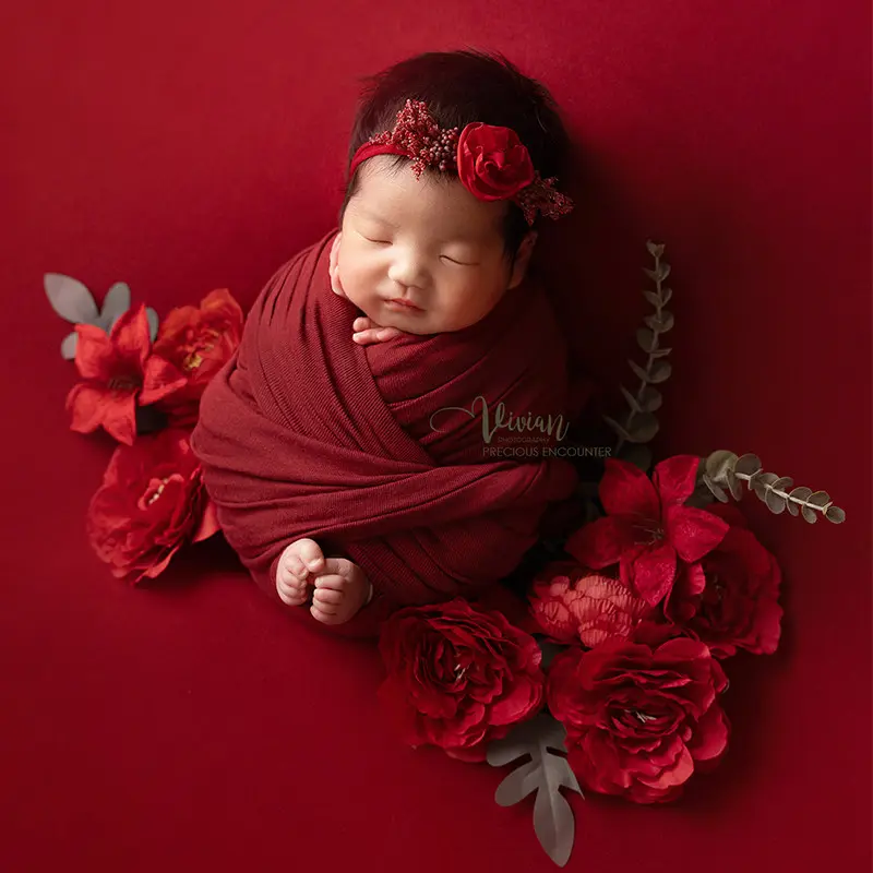 Red Butterfly Florals Set - Newborn Photography Props - Image 4